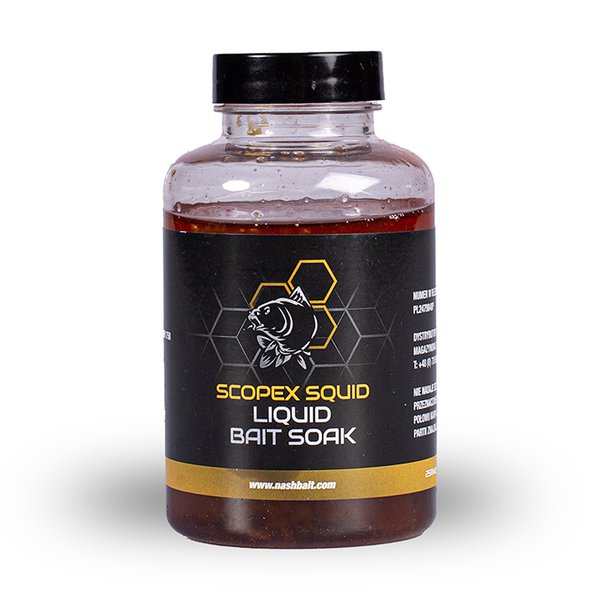 Nashbait Liquid Bait Soak 250ml - Monster Shrimp, Scopex Squid, Citruz