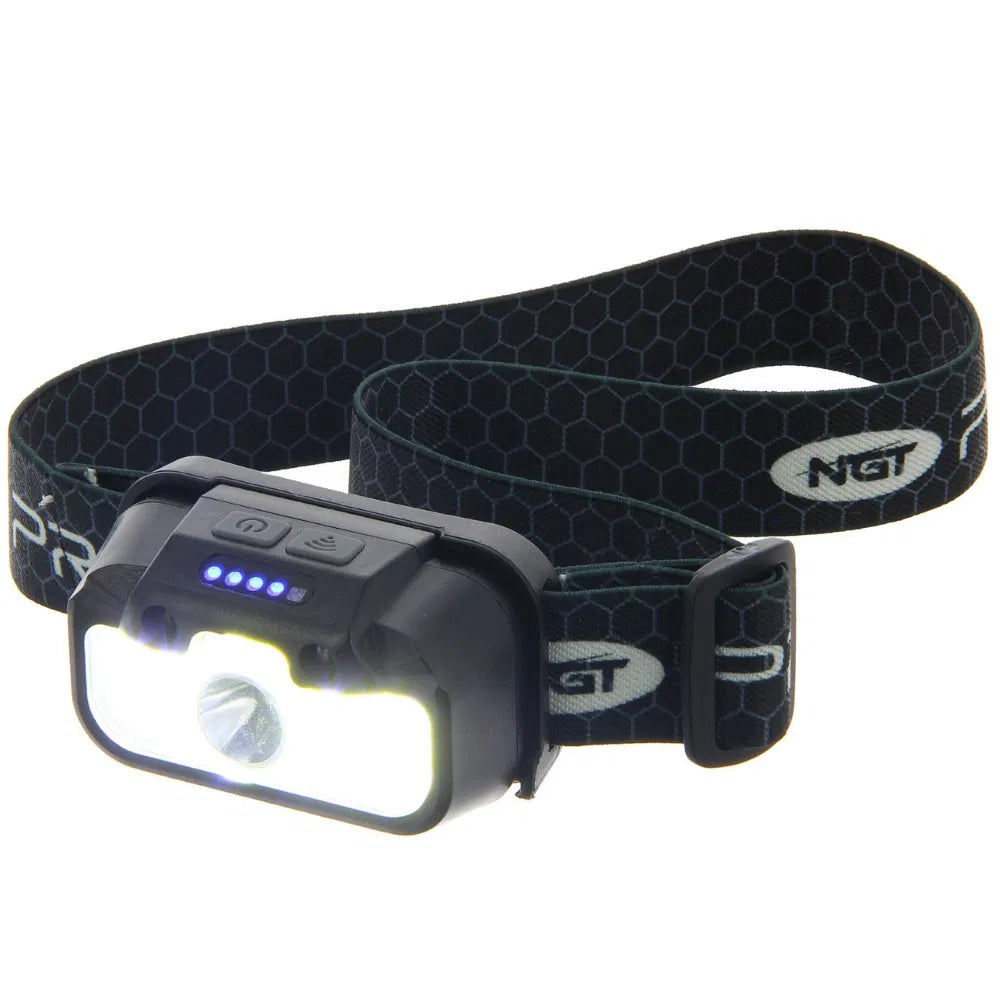 NGT Profiler Headlight - 330 Lumens USB Rechargable Motion Sensor Headlight with Case
