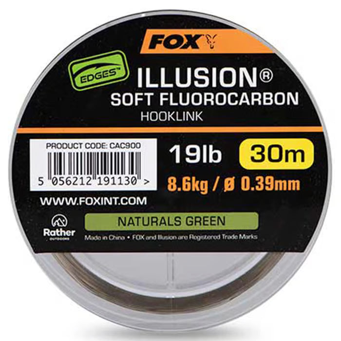 Fox Edges Illusion Soft Fluorocarbon Hooklink Naturals Green 30m