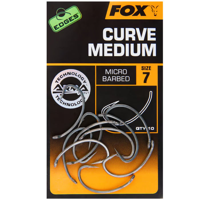 Fox Edges Curve Shank Medium Fishing Hook - Micro Barbed