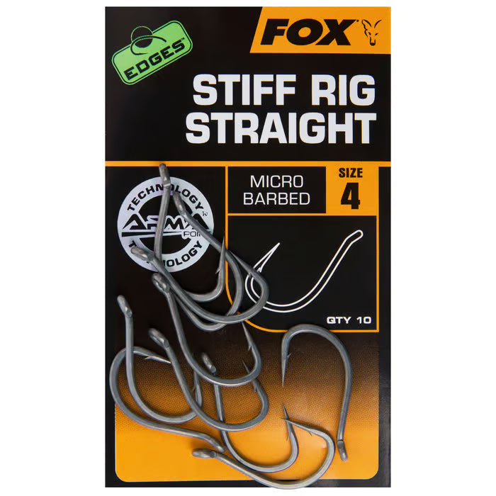 Fox Edges Stiff Rig Straight Fishing Hook - Micro Barbed