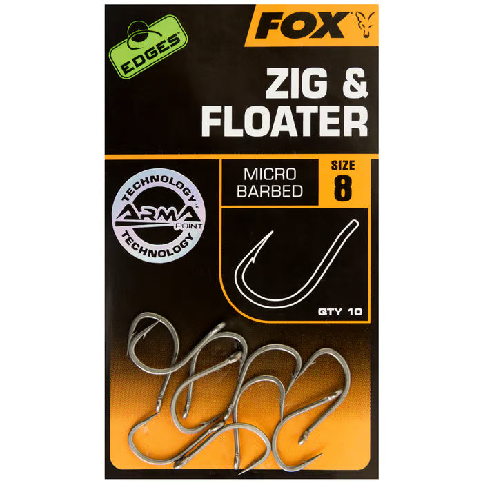 Fox Edges Zig & Floater Hook - Micro Barbed Size 10