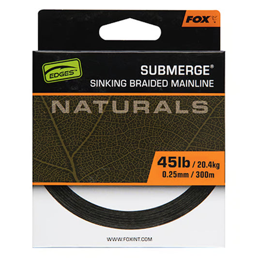 Fox Edges Naturals Submerge Sinking Braided Mainline (300m 0.25mm 45lb)