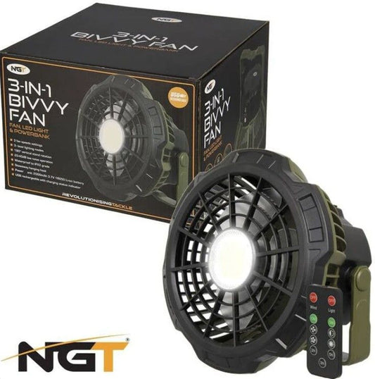 NGT XL Fan - USB Rechargeable Fan with Light and Powerbank