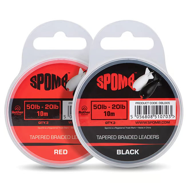 Spomb Tapered Braided Leaders 10m - Red